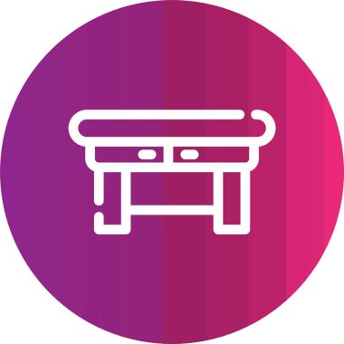 Masa sandalyesi simgesi beyaz arkaplanda izole edilmiş basit bir şekilde. mobilya sembolü illüstrasyonu