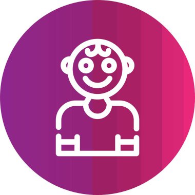 Gülümseme ikonu vektör illüstrasyon tasarımlı bir adam