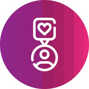 Güzel Kalp Vektörü Glyph simgesi