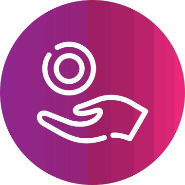 Çember simgesi olan bir elin vektör illüstrasyonu