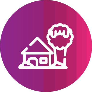 Modern ev ikonunun vektör çizimi, güzel ev, ev