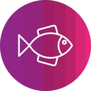 Balık simgesinin vektör illüstrasyonu