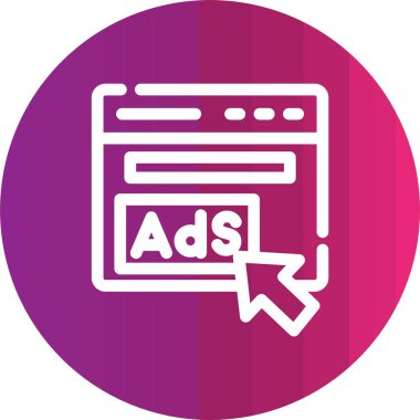 Web reklam renk simgesi. vektör illüstrasyonu