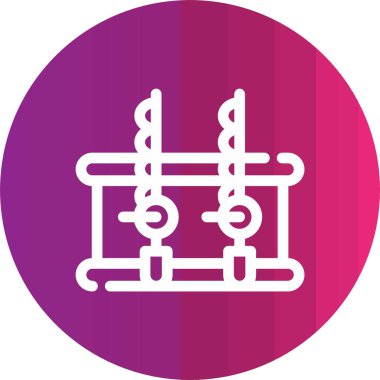 Çemberde uzun gölgesi olan teleferiğin vektör simgesi