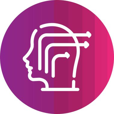 Pembe çemberdeki bir adamın kafasının vektör çizimi