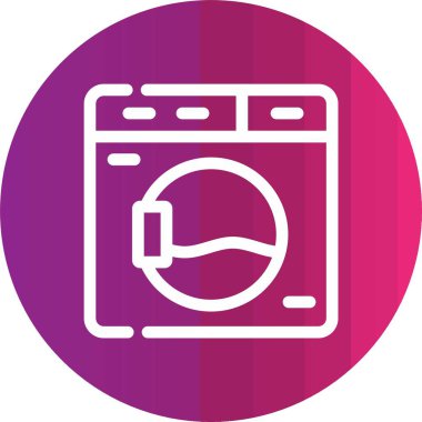 çamaşır makinesi ikon vektör çizimi
