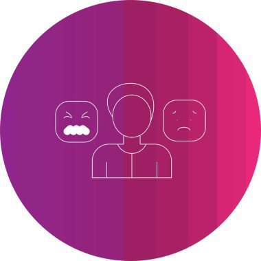 beyaz arkaplanda izole edilmiş renkli erkek simgesi. Renkli gradyan çizimler. vektör.