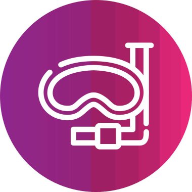 Dalış maske simgesi, vektör çizim