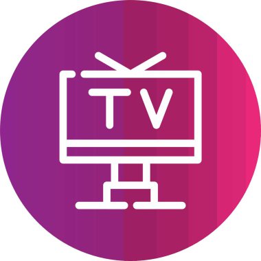 Web ve mobil uygulama tasarımınız için beyaz arkaplanda izole edilmiş televizyon simgesi vektörü, televizyon logosu kavramı