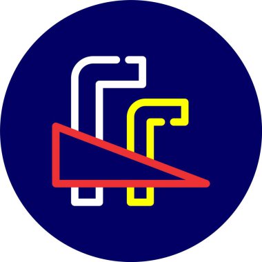 Bir mavi ve kırmızı simgenin vektör illüstrasyonu