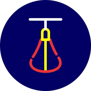 Sarı ve mavi yuvarlak bir simgenin vektör çizimi