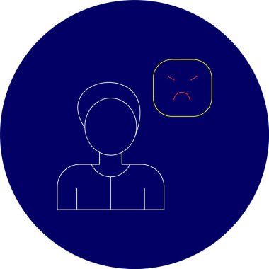 güzel avatar kadın vektör çizgisi simgesi