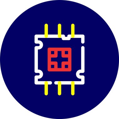 İşlemci. Web simgesi basit illüstrasyon