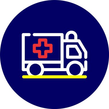 İllüstrasyon ambulans simgesi, vektör