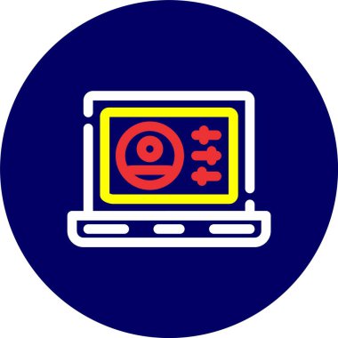 bilgisayar izleme simgesi, vektör illüstrasyonu