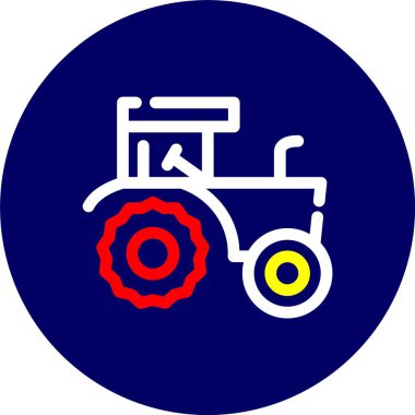 Traktör simgesi, vektör illüstrasyonu