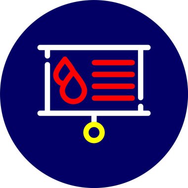 Mavi ve kırmızı yuvarlak simgenin vektör çizimi