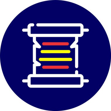 Mavi, sarı ve mavi ikonun vektör çizimi