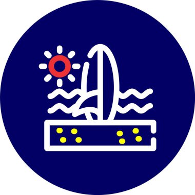 Bir tekne simgesinin vektör illüstrasyonu