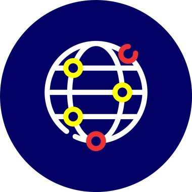 Benzersiz küresel ağ vektör çizgisi simgesi