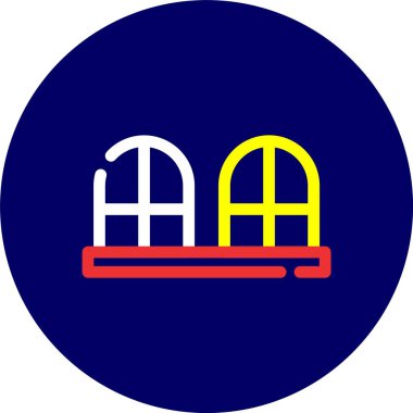 Bir bina simgesinin vektör illüstrasyonu