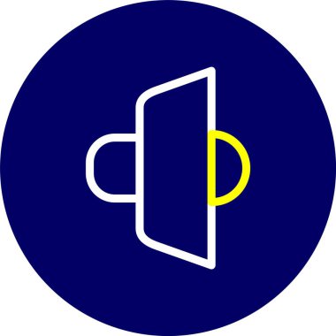 Mavi ve beyaz bir ikonun vektör illüstrasyonu