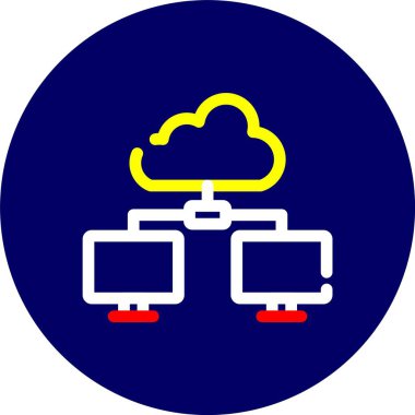 Bulut hesaplama simgesi vektör illüstrasyonu