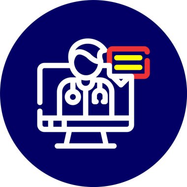 Kalp ikonu olan bir doktor. vektör illüstrasyonu