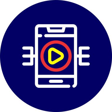 Cep telefonu simgesi, vektör illüstrasyonu