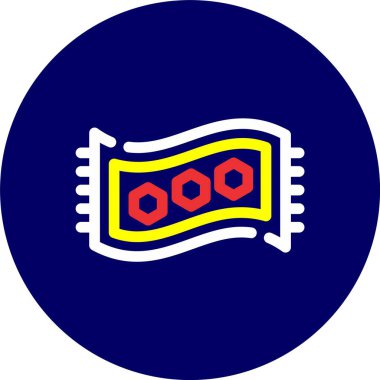 Beyaz arkaplanın mavi ve kırmızı ikonunun vektör çizimi