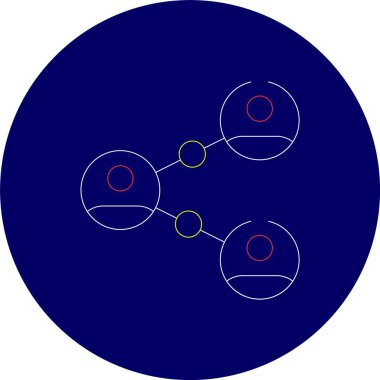 Mavi ve kırmızı dairelerin arka planının vektör çizimi