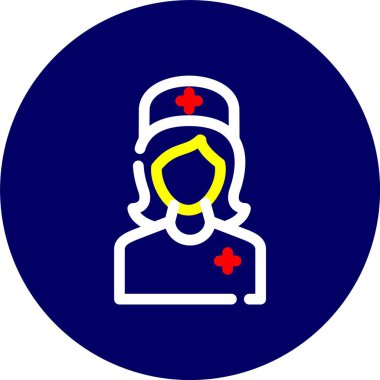 Hemşire düz simgesi, vektör çizim