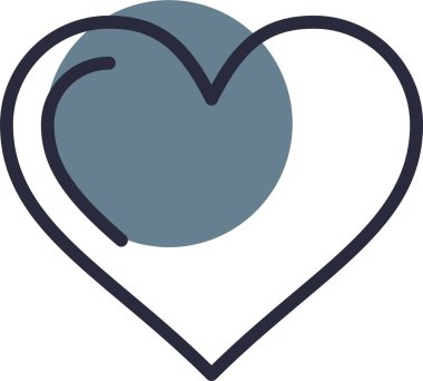 Kalp simgesinin vektör illüstrasyonu