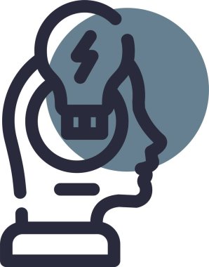 Beyin fikir simgesi ana hatlarıyla doldurulmuş