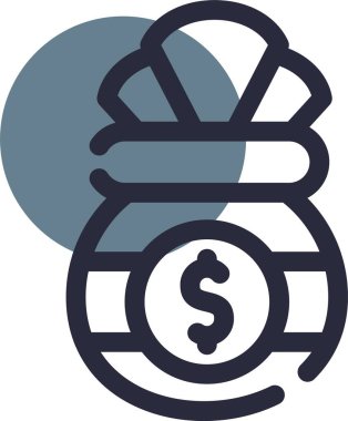 dollar coin icon, vector illustration