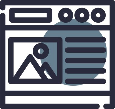 Tarayıcı web simgesi ile doldurulmuş ana hatlar biçimi