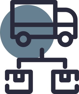 araba dağıtım kamyonu simgesi taslak biçiminde