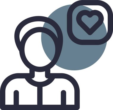 Kalbi olan bir adamın vektör simgesi