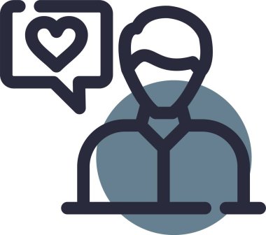 Sohbet simgesi olan insanın vektör illüstrasyonu