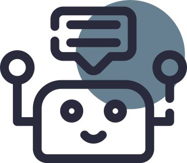 ai robot simgesi, vektör çizimi beyaz arkaplanda izole edildi