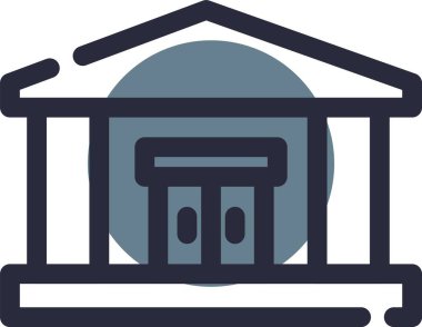 Banka binası simgesi, vektör illüstrasyonu