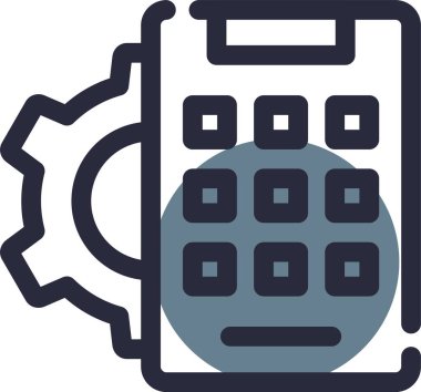 Bir hesap makinesi simgesinin vektör illüstrasyonu