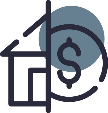 Emlak simgesi, vektör illüstrasyonu