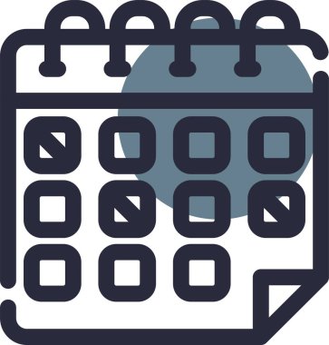 takvim tarih simgesi doldurulmuş dış hat biçimi