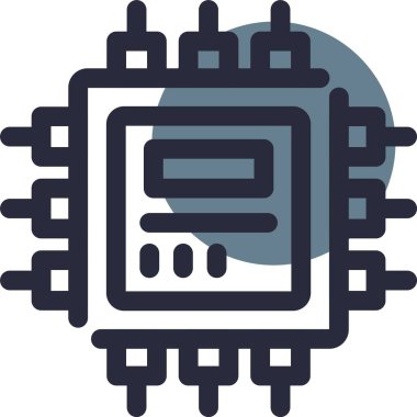 Cpu simge vektör illüstrasyonu