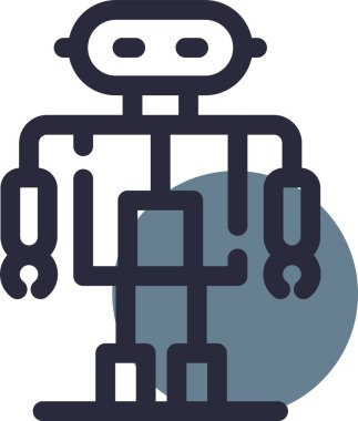 Robot simgesi, vektör çizimi beyaz arkaplanda izole edildi