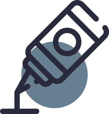 Bir fırça ve boya fırçasının vektör çizimi