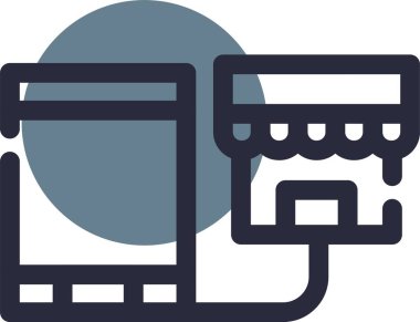 Çevrimiçi alışveriş, basit simge vektör illüstrasyonu