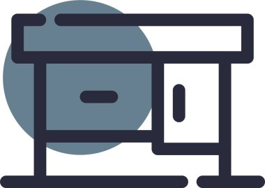 Mobilya simgesi, vektör illüstrasyonu, mobilya