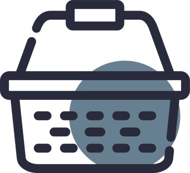 Sepet simgesi, vektör illüstrasyonu basit tasarım